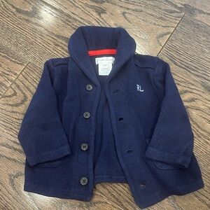 Ralph Lauren infant 100% cotton blue sweater. Size 3 months